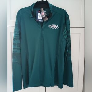 NFL Men's Quarter Zip Long Sleeve Pullover Philadelphia EAGLES
